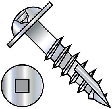 8-11X1 1/4 Square Recess Round Washer Head Deep Thread Type 17 Wood Screw 2/3 Thread Zinc (Pack Qty 3,000) BC-0820DQRW17D By Shorpioen