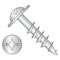 #8 x 1 1/2' Deep Thread Wood Screws/Combo/Round Washer Head/Steel/Zinc/Square & Phillips Combo Drive / 2/3 Thread (Carton: 3,000 pcs)