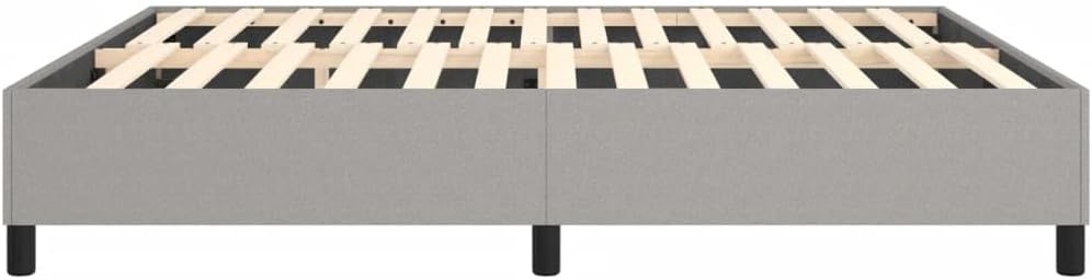 Light Grey King Size Upholstered Bed Frame with Breathable Polyester Fabric and Durable Plywood Construction for Modern Bedrooms