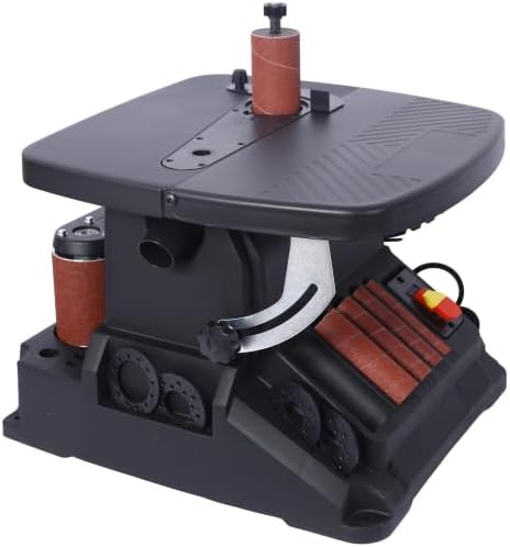 Vertical Oscillating Spindle Sander & Belt Sander, 2 IN 1 Combination Woodworking Machine 1-17/32' dust port, 5 Sanding Sleeves, 1575-2000RPM Adjustable Speed Control for Woodworking Projects