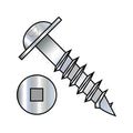 8X1 1/2 Square Drive Round Washer Head Deep Thread Wood Screw 2/3 Thread Zinc Bake - ECS-0824DQRWD