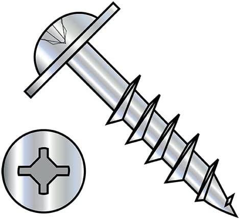 8-11X2 1/2 Square Phillips Drive Round Washer Deep Thread Wood Screw 2/3 Thread Zinc (Pack Qty 1,500) BC-0840DXRWD by Shorpioen