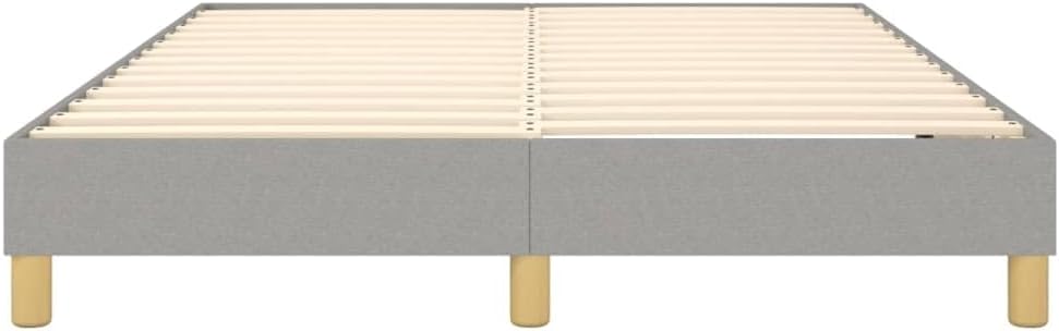 Light Grey Queen Fabric Bed Frame with Polyester Upholstery and Engineered Wood Support, Includes Plywood Slats for Enhanced Mattress Stability and Comfort, Durable