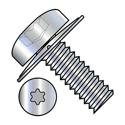4-40 x 3/8' SEMS Screws/Square Cone Washer/Six-Lobe (Torx) / Pan Head/Steel/Zinc / 10000 Pc. Carton