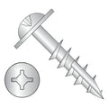 #10 x 1 1/2' Deep Thread Wood Screws/Combo/Round Washer Head/Type 17 Pt/Steel/Zinc/Square & Phillips Combo Drive/Type 17 Pt / 2/3 Thread (Carton: 2,800 pcs)