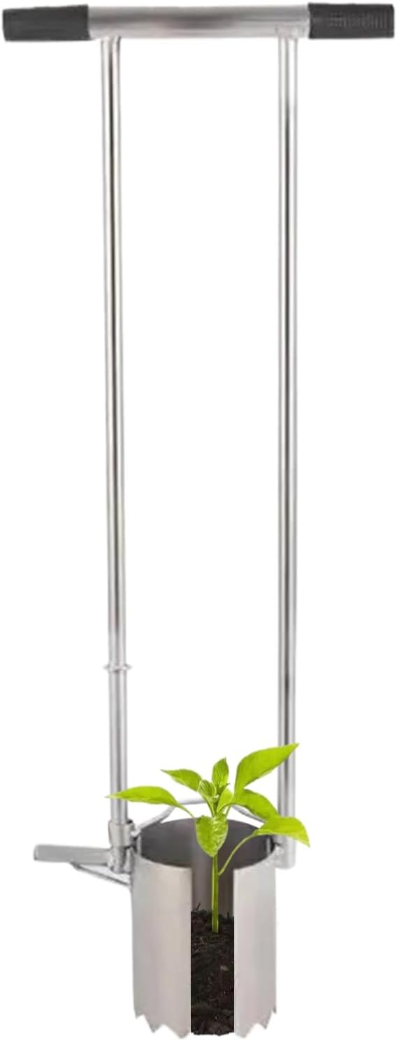 Gardening Plant Transplanter – Long Handled Planter, Bulb Planting Tool, Heavy Duty Manual Weeder with Comfortable Handle | Practical Vegetable Flower Garden Lawn Planting Maintenance Use