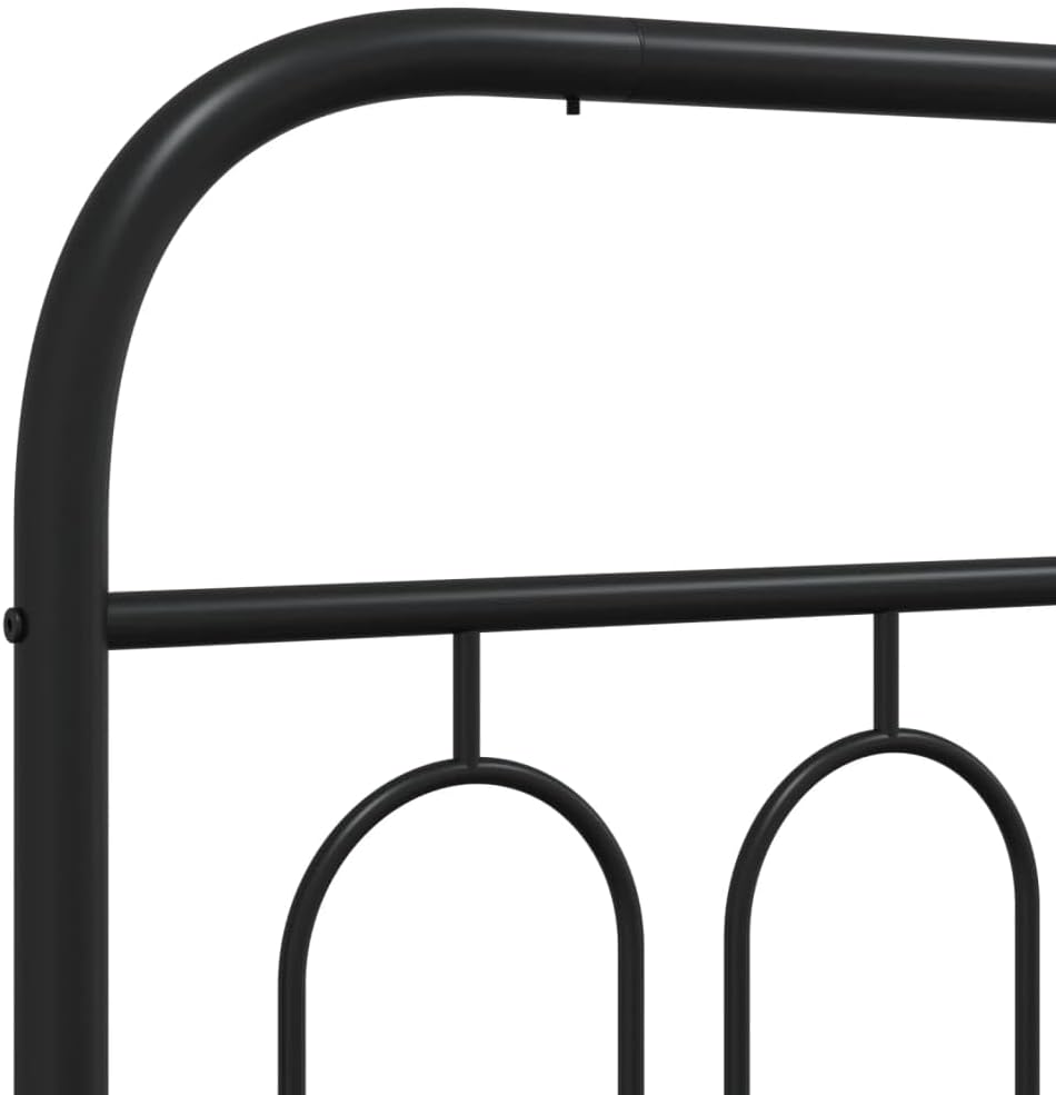 Black Steel Full Bed Frame Rectangular Modern Design with Heavy-Duty Construction and Ample Underbed Storage Space for Mattress Support and Airflow