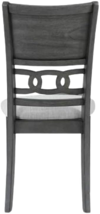 Furnifact Gray 3-Piece Wood Dining Set with Round Drop-Leaf Table and 2 Chairs, Small Space Furniture, Solid Rubberwood, Contemporary Finish