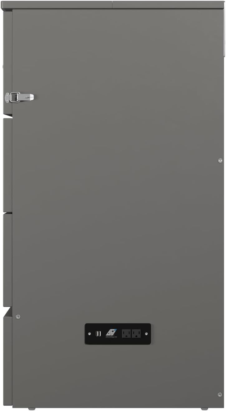 AFI Deerfield Murphy Bed Chest Full w/Charger Grey