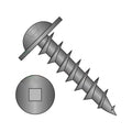 #8 x 1/2' Deep Thread Wood Screws/Square/Round Washer Head/Steel/Black Oxide/Full Thread (Carton: 8,000 pcs)