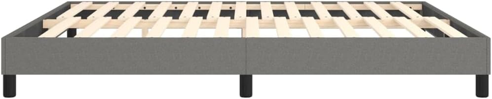 Dark Grey King Size Fabric Bed Frame with Sturdy Engineered Wood and Plywood Construction, Breathable Polyester Upholstery for Modern Bedroom, Durable Support and Easy