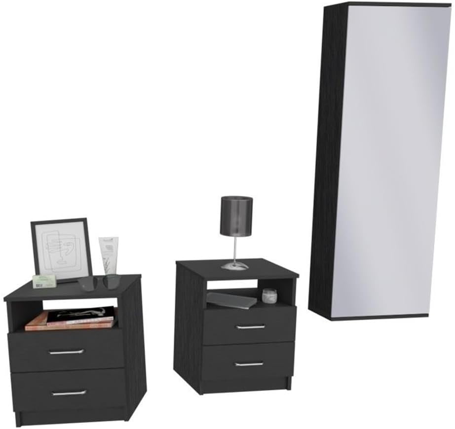 Tuhome Napoles 3 Piece Bedroom Set Multi-Color Engineered Wood