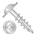 #8 x 1 1/2' Deep Thread Wood Screws/Combo/Round Washer Head (#10) / Steel/Zinc/Type 17 Pt/Square & Phillips Combo Drive / #10 Head/Type 17 Point / 2/3 Thread (Carton: 4,000 pcs)