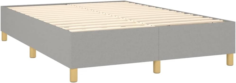 Light Grey Upholstered Full Bed Frame with Breathable Fabric and Sturdy Construction for Modern Bedroom Decor, 4-Piece Set