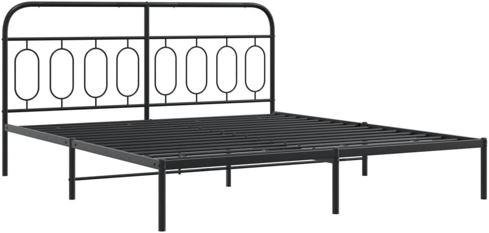 Bed Frame Full Modern Black Steel Frame with Storage, Sturdy Base - Rectangular Beds & Bedroom Set
