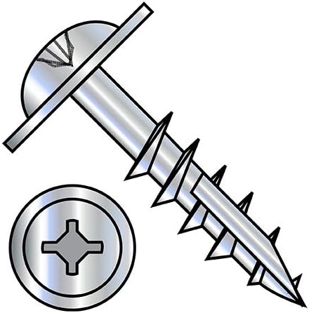 8-11X1 1/2 Phil Square #10 Round Washer Deep Thread Wood Screw Type 17 2/3 Thread Zinc (Pack Qty 4,000) BC-08247DXRWD1 By Shorpioen