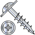 8-11X1 1/4 Phil Square #10 Round Washer Deep Thread Wood Screw Type 17 2/3 Thread Zinc (Pack Qty 5,000) BC-08207DXRWD1 By Shorpioen