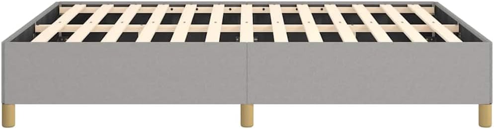 Light Grey Upholstered Bed Frame with Polyester and Engineered Wood, Full Size Modern Platform Bed for Adults, Breathable Fabric and Durable Design, Easy Assembly