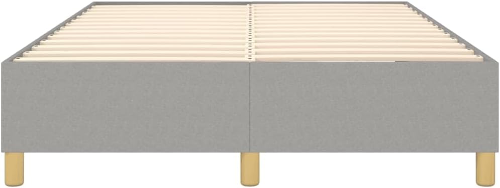 Light Grey Upholstered Full Bed Frame with Breathable Fabric and Sturdy Construction for Modern Bedroom Decor, 4-Piece Set
