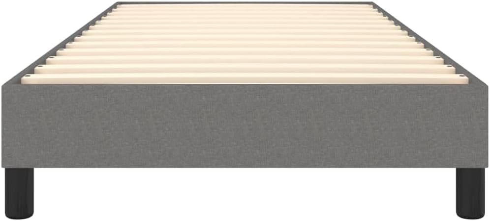 Twin XL Fabric Bed Frame in Dark Grey with Breathable Material and Durable Engineered Wood Construction for Modern Bedrooms