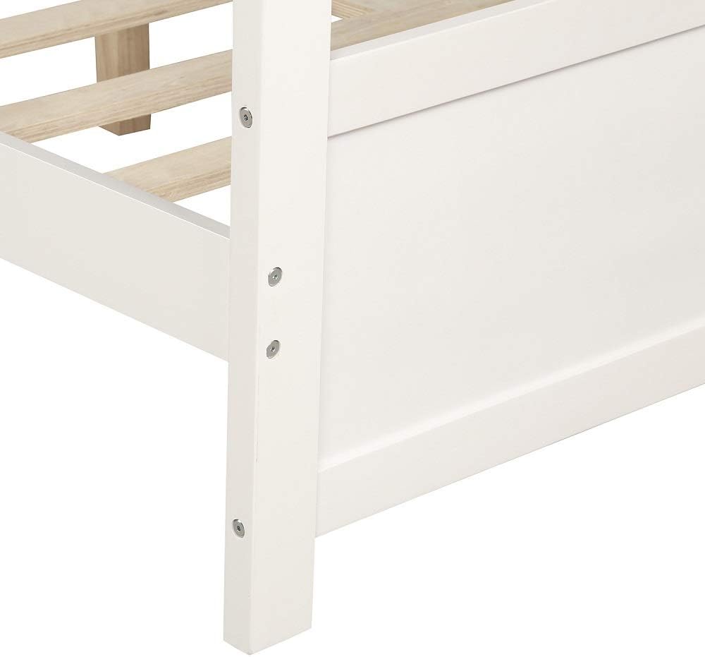 Harper & Bright Designs Wooden Daybed Full Size Frame, Classic Sofa Day Bed with Wood Slats Support & Wood Legs for Living Room, White