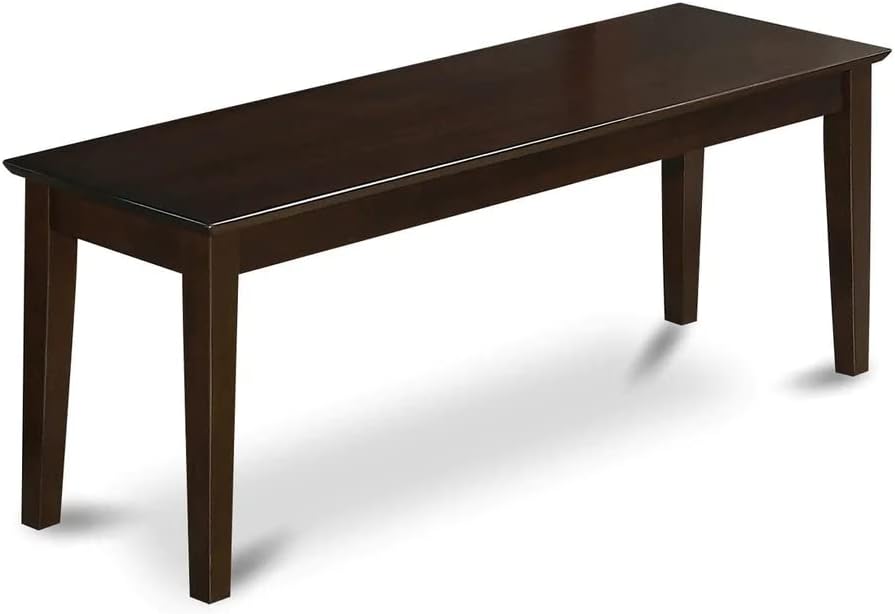 East West Furniture CAP6S-CAP-W 6 Piece Kitchen Table Set Contains a Rectangle Dining Table and 4 Dining Chairs with a Bench, 36x60 Inch, Cappuccino