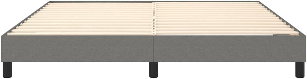 Dark Grey King Size Fabric Bed Frame with Sturdy Engineered Wood and Breathable Polyester Upholstery for Modern Bedroom, Durable Construction and Easy Maintenance