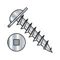 8X1/2 Square Drive Round Washer Head Deep Thread Wood Screw Full Thread Zinc Bake - ECS-0808DQRWD