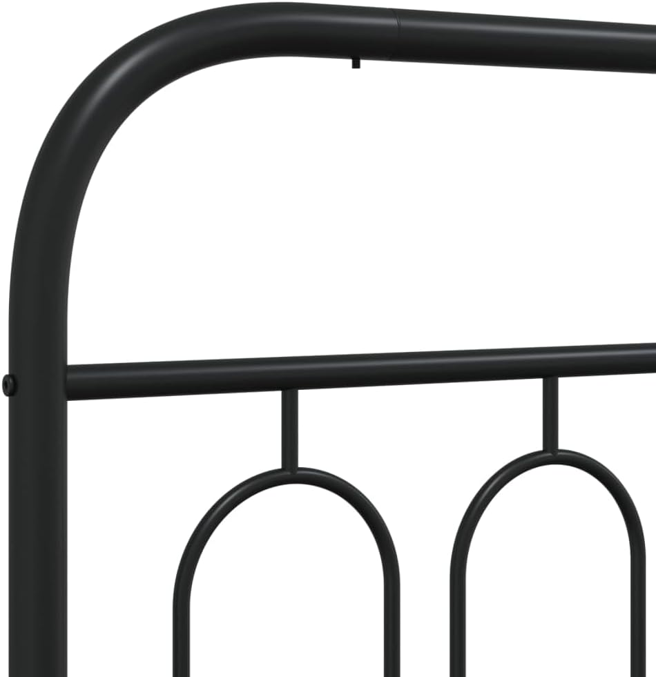 Modern Black Steel Bed Frame 39.4x78.7 Inches with Ample Storage, Heavy-Duty Metal Construction and Durable Powder-Coated Finish for Adult Bedroom