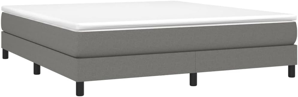 Dark Grey King Size Fabric Bed Frame with Sturdy Engineered Wood and Plywood Construction, Breathable Polyester Upholstery for Modern Bedroom, Durable Support and Easy