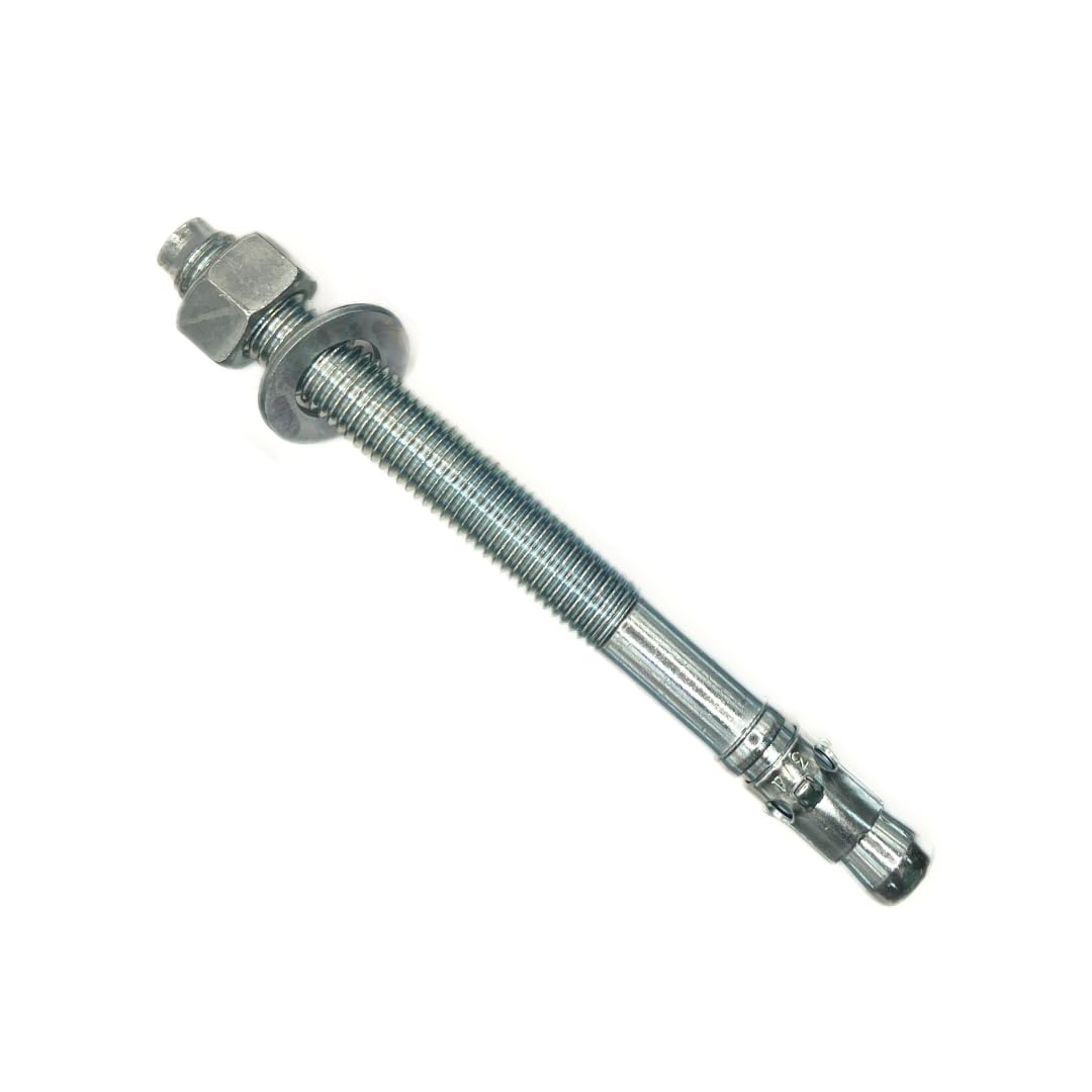 MIGHTY FASTENERS Zinc-Plated Steel Wedge Anchors, 3/4' X 8 1/2' - Heavy-Duty Mounting Bolts for Concrete - 25 Pack