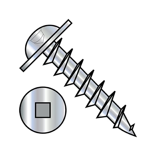 #8 x 1/2' Deep Thread Wood Screws/Square/Round Washer Head/Steel/Zinc / 8000 Pc. Carton