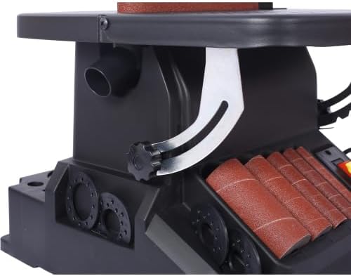 Vertical Oscillating Spindle Sander & Belt Sander, 2 IN 1 Combination Woodworking Machine 1-17/32' dust port, 5 Sanding Sleeves, 1575-2000RPM Adjustable Speed Control for Woodworking Projects