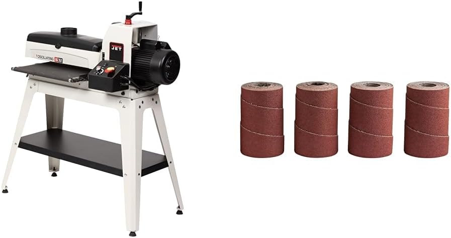 JET 16-Inch Oscillating Drum Sander, 1-1/2 HP, 1Ph 115V (JWDS-1632OSC) & 16' Ready-to-Wrap Sandpaper, 120 Grit (60-6120)
