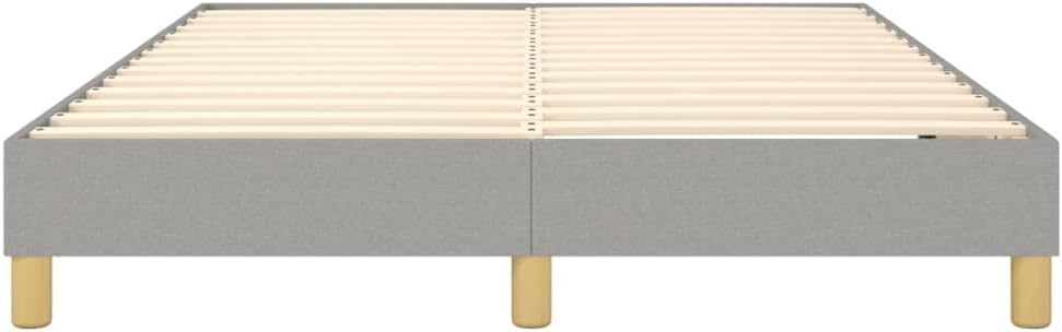 Light Grey Queen Fabric Bed Frame with Polyester Upholstery and Engineered Wood Support, Includes Plywood Slats for Enhanced Mattress Stability and Durable Construction,