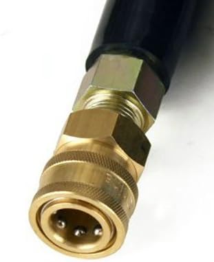 4000 PSI Pressure Washer Hose 3/8 in x 100 ft Black 1-Wire | Single wire braid, heavy duty tough cover, quick connect couplers included, rated 275F hot and cold water