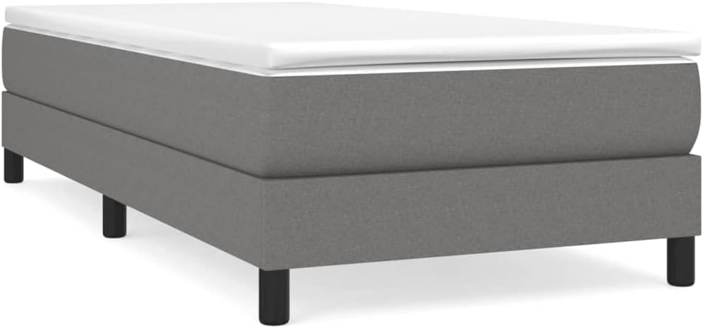 Twin XL Fabric Bed Frame in Dark Grey with Breathable Material and Durable Engineered Wood Construction for Modern Bedrooms