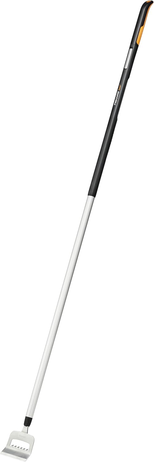 Fiskars Xact Dutch Hoe 125 mm, Length: 170.2 cm, Width: 12.4 cm, Black/Orange, Stainless Steel/Plastic/Aluminium, 1027041