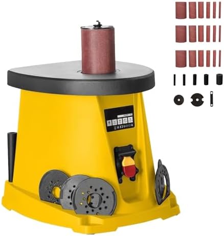Oscillating Spindle Sander, 450W Electric Drum Sander with Rubber Shafts and Sandpaper, Max Speed 2000 RPM for Woodworking Projects
