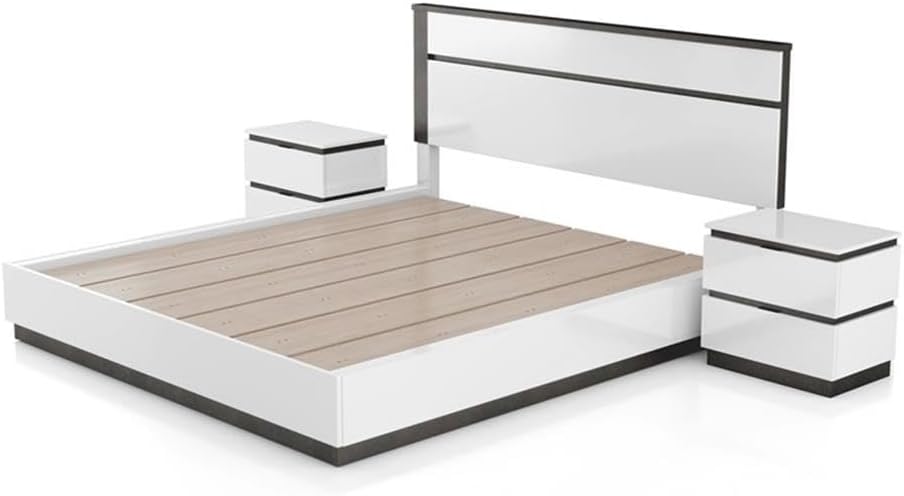 Furniture of America FOA Misti 3-Piece White Wood Bedroom Set - Queen + 2 Nightstands