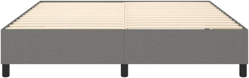 Dark Gray Fabric King Size Bed Frame with Plywood and Engineered Wood Support, Breathable Polyester Material for Modern Bedroom, Durable Sturdy Frame and Easy Assembly Design