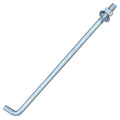 Sandbaggy 1/2' X 12' Threaded Concrete Anchor L-Bolts (Nuts & Washers Included) - Hot Dipped Galvanized - Sill Plate, Base Plate, Masonry, Wood, Cement Anchors, J Bolt (100, 1/2' x 12')