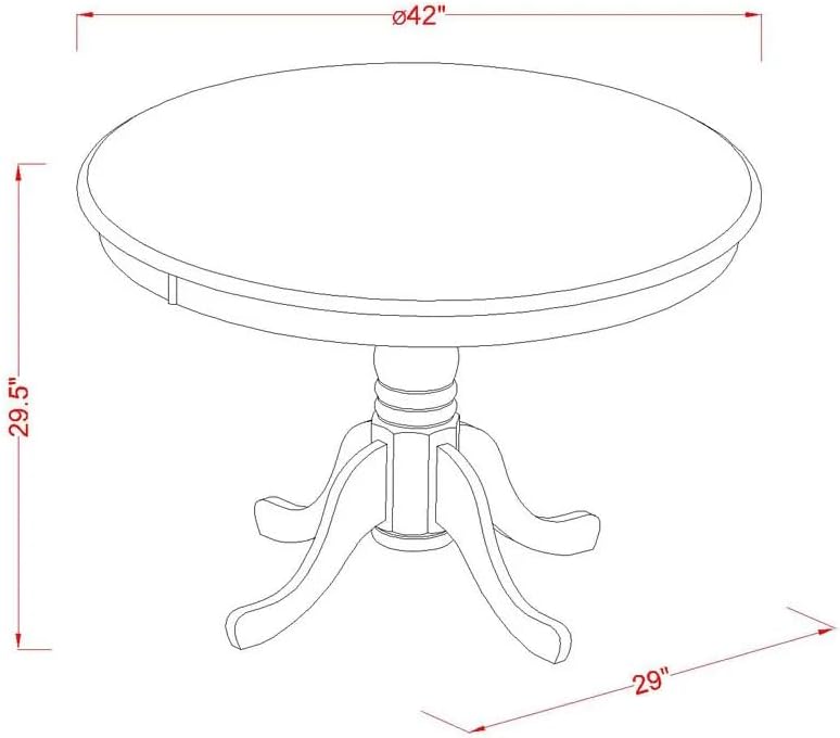 East West Furniture HLDA3-MAH-13 3 Piece Kitchen Table & Chairs Set Includes a Round Dining Table with Pedestal and 2 Polyester Fabric Upholstered Chairs, 42x42 Inch, Mahogany
