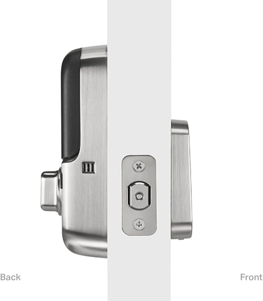 Yale | LiftMaster Smart Lock with Touchscreen Deadbolt- Works with myQ App & Key by Amazon in-Garage Delivery when paired with Smart Garage Hub (sold separately), Satin Nickel