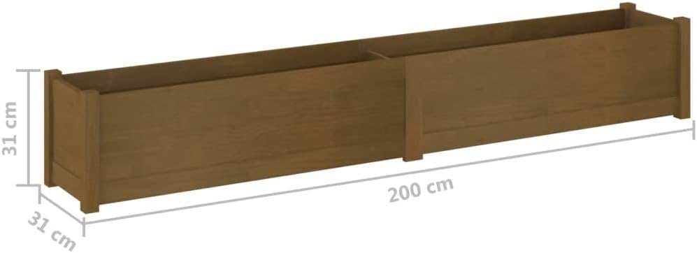 78.7 x 78.7 x 12.2 in Large Pinewood Rustic Rectangular Planter Box Set of 2 for Garden Outdoor Flower Pots Terrace Balcony Raised Bed