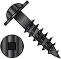 8X1 1/2 Square Recess Round Washer Head Deep Thread Wood Screw 2/3 Thread Black Oxide (Pack Qty 2,500) BC-0824DQRWDB By Shorpioen