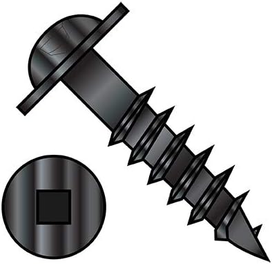 10-9X1 1/4 Square Recess Round Washer Head Deep Thread Wood Screw 2/3 Thread Black Oxide (Pack Qty 3,500) BC-1020DQRWDB By Shorpioen