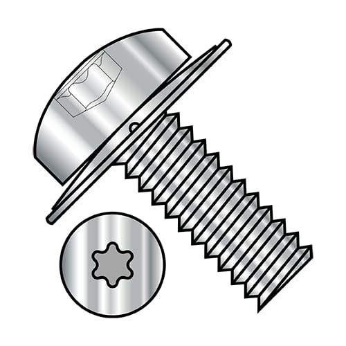 6-32 x 1/2' SEMS Screws/Square Cone Washer/Six-Lobe (Torx) / Pan Head / 18-8 Stainless Steel / 5000 Pc. Carton