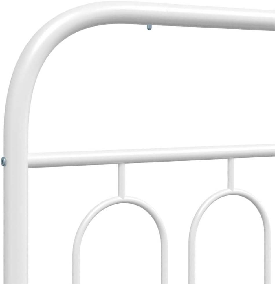 White Steel Twin Bed Frame Rectangular Modern Design with Ample Underbed Storage Space for Bedroom and Guest Room, Sturdy Metal Construction and Smooth Finish