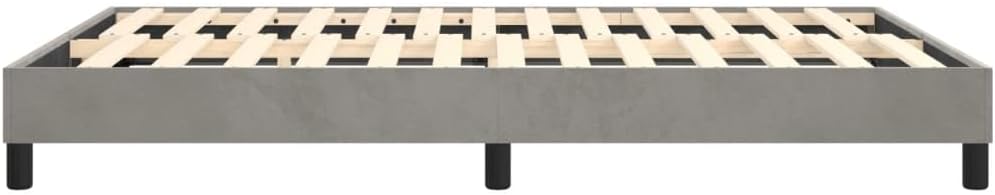 Light Grey Full Size Bed Frame with Velvet Fabric and Ample Storage Space, Modern Minimalist Design, Luxurious Material, Robust Construction, Easy Maintenance, Bedroom